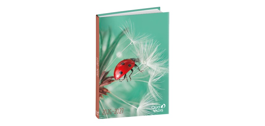 Quo Vadis - Agenda année scolaire - 2026-2027 - Eurotextagenda - Journalier - Multilingue - Mes potes à pattes sauvages - Coccinelle - 12 mois de août à juillet - 12x17 cm