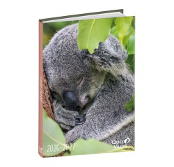 Quo Vadis - Agenda année scolaire - 2026-2027 - Eurotextagenda - Journalier - Multilingue - Mes potes à pattes sauvages - Koala - 12 mois de août à juillet - 12x17 cm