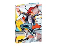 Quo Vadis - Agenda année scolaire - 2026-2027 - Eurotextagenda - Journalier - Multilingue - Graffiti - Breakdance - 12 mois de août à juillet - 12x17 cm