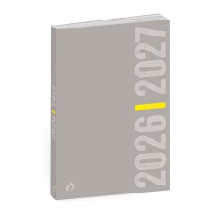 Quo Vadis - Agenda année scolaire - 2026-2027 - Eurotextagenda - Journalier - Multilingue - Welcome - Gris - 12 mois de août à juillet - 12x17 cm