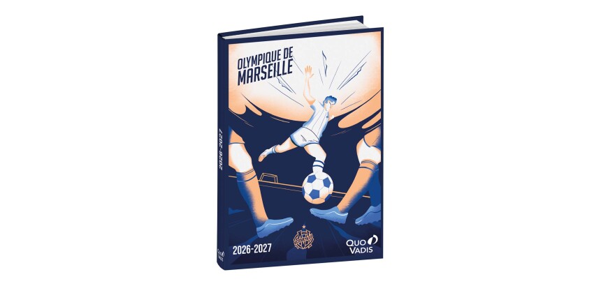Quo Vadis - Agenda année scolaire - 2026-2027 - Eurotextagenda - Journalier - Multilingue - Olympique de Marseille - Joueur - 12 mois de août à juillet - 12x17 cm