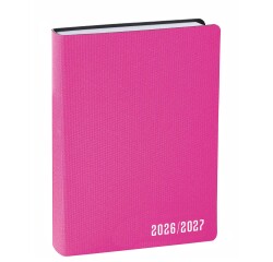 Quo Vadis - Agenda année scolaire - 2026-2027 - Eurotextagenda - Journalier - Multilingue - Galaxy - Rose - 12 mois de août à juillet - 12x17 cm