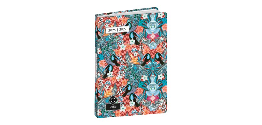 Quo Vadis - Agenda année scolaire - 2026-2027 - Eurotextagenda - Journalier - Multilingue - Catalina Estrada - Toucan - 12 mois de août à juillet - 12x17 cm