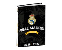 Quo Vadis - Agenda année scolaire - 2026-2027 - Eurotextagenda - Journalier - Multilingue - Real Madrid - Noir - 12 mois de août à juillet - 12x17 cm