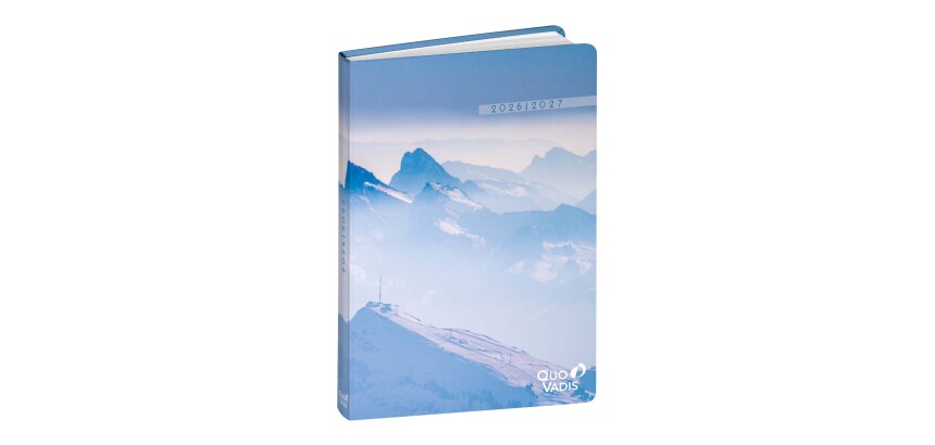 Quo Vadis - Agenda année scolaire - 2026-2027 - Eurotextagenda Recyclé - Journalier - Multilingue - Respire - Montagne - 12 mois de août à juillet - 12x17 cm