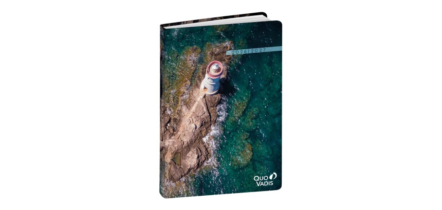Quo Vadis - Agenda année scolaire - 2026-2027 - Eurotextagenda Recyclé - Journalier - Multilingue - Respire - Phare - 12 mois de août à juillet - 12x17 cm