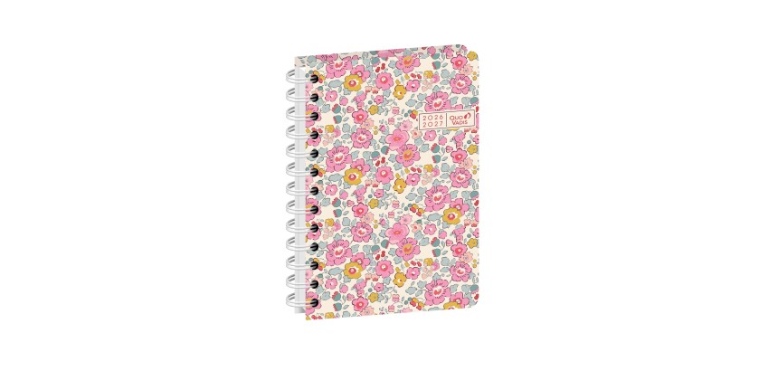 Quo Vadis - Agenda année scolaire - Spiralé - 2026-2027 - Eurotextagenda S - Journalier - Multilingue - Egeo - liberty - 12 mois de août à juillet - 12x17 cm