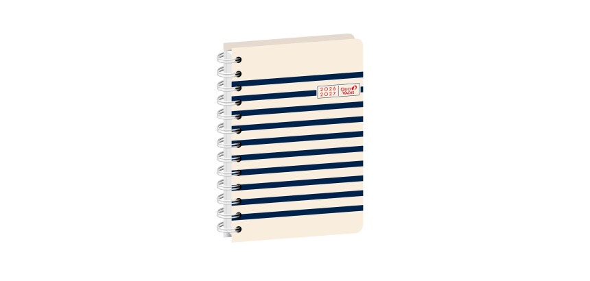 Quo Vadis - Agenda année scolaire - Spiralé - 2026-2027 - Eurotextagenda S - Journalier - Multilingue - Egeo - Marinière - 12 mois de août à juillet - 12x17 cm