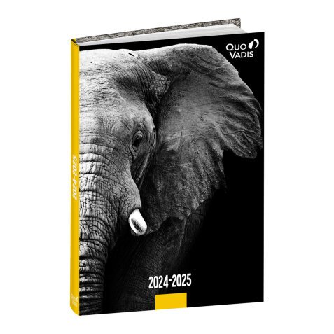 Agenda Journalier Eurotext Quo Vadis - Multilingue - Mes potes à pattes sauvages - 12 mois de Août/Juillet - 12x17 cm  - Elephant