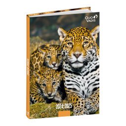 Agenda Journalier Eurotext Quo Vadis - Multilingue - Mes potes à pattes sauvages - 12 mois de Août/Juillet - 12x17 cm  - Jaguar