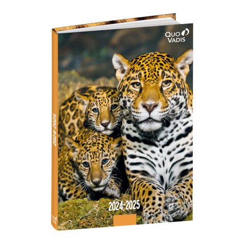 Agenda Journalier Eurotext Quo Vadis - Multilingue - Mes potes à pattes sauvages - 12 mois de Août/Juillet - 12x17 cm  - Jaguar