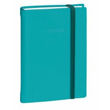 Agenda Journalier Eurotext Quo Vadis - Multilingue - Silk - 12 mois de Août/Juillet - 12x17 cm  - Turquoise