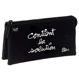 Quo Vadis - Trousse scolaire - Rectangle - Ben - 22,5x11x6 cm - Toile (polyester) - 3 compartiment(s) -  par 8