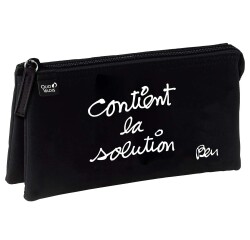 Quo Vadis - Trousse scolaire - Rectangle - Ben - 22,5x11x6 cm - Toile (polyester) - 3 compartiment(s) -  par 8