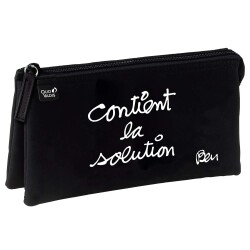 Quo Vadis - Trousse scolaire - Rectangle - Ben - 22,5x11x6 cm - Toile (polyester) - 3 compartiment(s) -  par 8