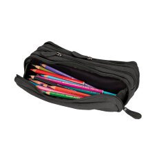 Trousse Rectanglulaire triple Quo Vadis - Velours - 22x9x6 cm par 6