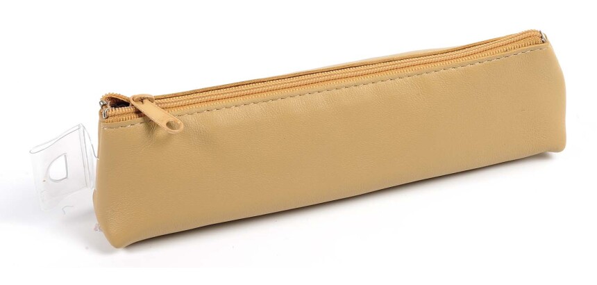 Quo Vadis - Trousse - Trapèze - Merinos - Marron - 18x3,5x5 cm - Cuir pleine fleur de porc - 1 compartiment(s) -  par 12