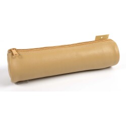 Quo Vadis - Trousse - Ronde - Merinos - 22x6 cm - Cuir pleine fleur de porc - 1 compartiment - par 12