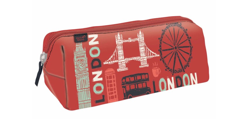 Quo Vadis - Trousse scolaire - Triangle - Cities - London - 23x8x8 cm Toile (polyester) - 1 compartiment(s)