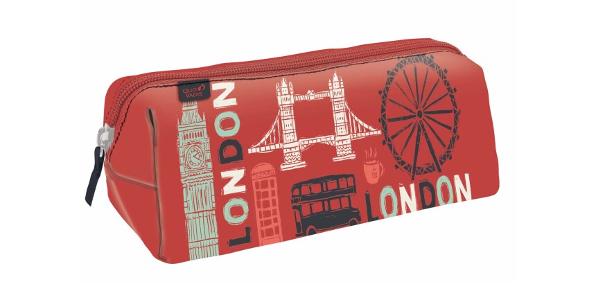 Quo Vadis - Trousse scolaire - Triangle - Cities - London - 23x8x8 cm Toile (polyester) - 1 compartiment(s)