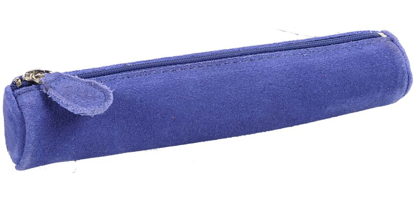 Quo Vadis - Trousse - Ronde - Velours - 17x3,5 cm Cuir de vachette suédé - 1 compartiment(s)