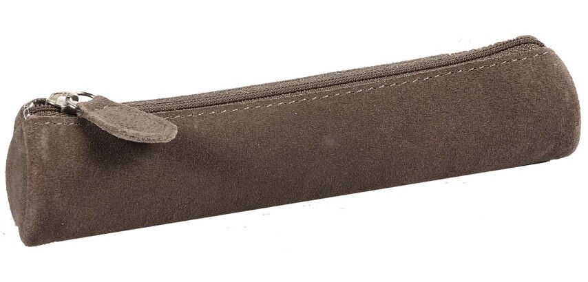 Quo Vadis - Trousse - Ronde - Velours - 17x3,5 cm Cuir de vachette suédé - 1 compartiment(s)
