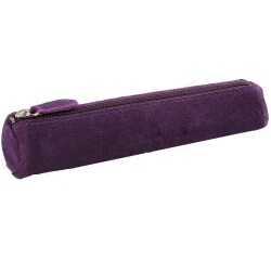 Quo Vadis - Trousse - Ronde - Velours - 17x3,5 cm Cuir de vachette suédé - 1 compartiment(s)