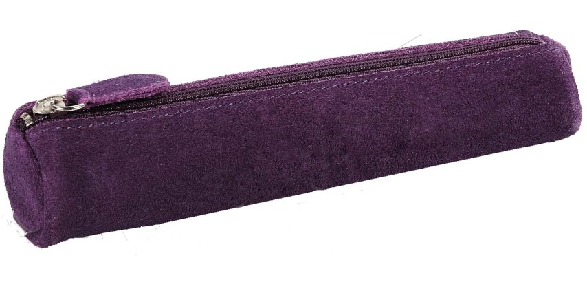 Quo Vadis - Trousse - Ronde - Velours - 17x3,5 cm Cuir de vachette suédé - 1 compartiment(s)