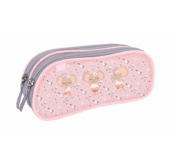 Quo Vadis - Trousse scolaire - Rectangle - Animascot - Souris - Toile (polyester) - 2 compartiment(s)