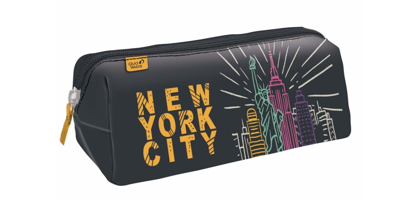 Quo Vadis - Trousse scolaire - Triangle - Cities - 23x8x8 cm - Toile (polyester) - 1 compartiment(s) -  par 8