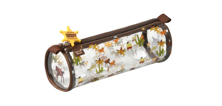 Quo Vadis - Trousse scolaire - Ronde - Louise & Arthur - Cowboy - 23x8x8 cm Toile (polyester) - 1 compartiment(s)