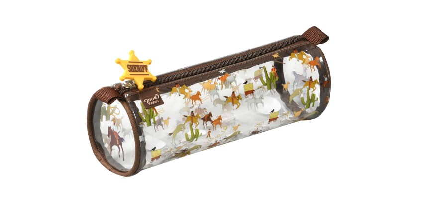 Quo Vadis - Trousse scolaire - Ronde - Louise & Arthur - Cowboy - 23x8x8 cm Toile (polyester) - 1 compartiment(s)