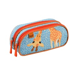 Quo Vadis - Trousse scolaire - Rectangle - Animascot - Girafe - Toile (polyester) - 2 compartiment(s)