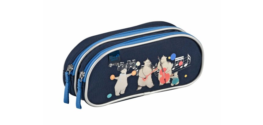 Quo Vadis - Trousse scolaire - Rectangle - Animascot - Assortiment - Toile (polyester) - 2 compartiment(s)
