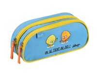 Quo Vadis - Trousse scolaire - Rectangle - Shaman - Jus - Toile (polyester) - 2 compartiment(s)