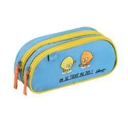 Quo Vadis - Trousse scolaire - Rectangle - Shaman - Jus - Toile (polyester) - 2 compartiment(s)