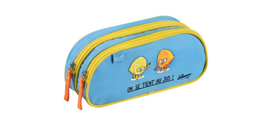 Quo Vadis - Trousse scolaire - Rectangle - Shaman - Jus - Toile (polyester) - 2 compartiment(s)