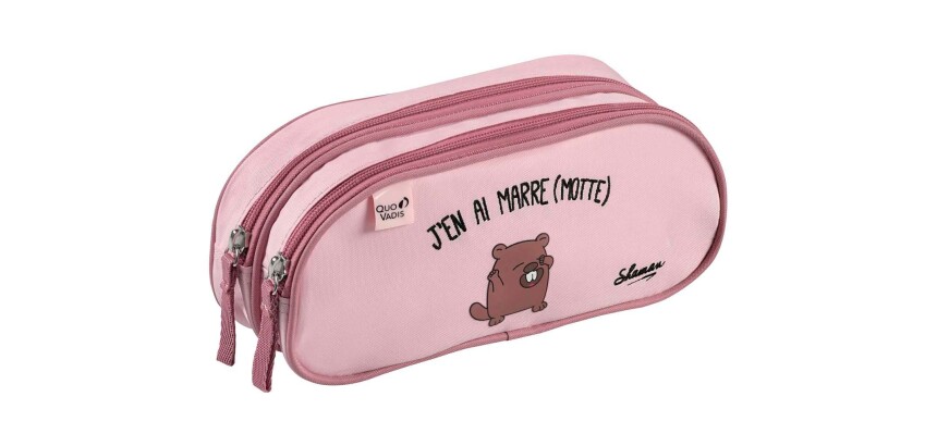 Quo Vadis - Trousse scolaire - Rectangle - Shaman - Marre - Toile (polyester) - 2 compartiment(s)