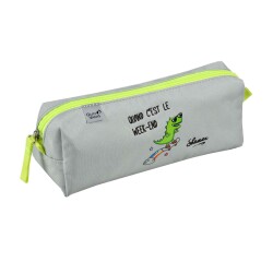 Quo Vadis - Trousse scolaire - Triangle - Shaman - Dino - 23x8x8 cm Toile (polyester) - 1 compartiment(s)