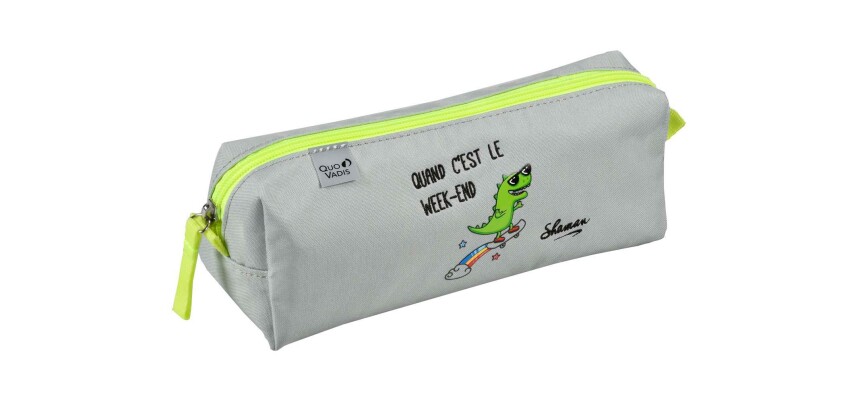 Quo Vadis - Trousse scolaire - Triangle - Shaman - Dino - 23x8x8 cm Toile (polyester) - 1 compartiment(s)