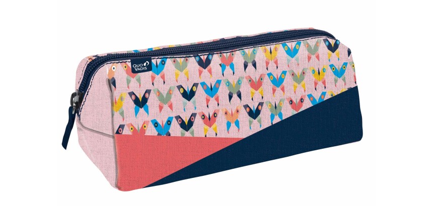 Quo Vadis - Trousse scolaire - Triangle - Butterfly - 23x8x8 cm - Toile (polyester) - 1 compartiment(s) -  par 8
