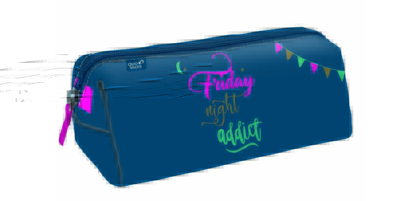 Quo Vadis - Trousse scolaire - Triangle - Words - Friday night - 23x8x8 cm Toile (polyester) - 1 compartiment(s)