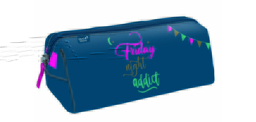 Quo Vadis - Trousse scolaire - Triangle - Words - Friday night - 23x8x8 cm Toile (polyester) - 1 compartiment(s)