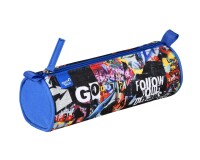 Quo Vadis - Trousse scolaire - Ronde - Graffiti - 23x8x8 cm - Toile (polyester) - 1 compartiment(s) -  par 8