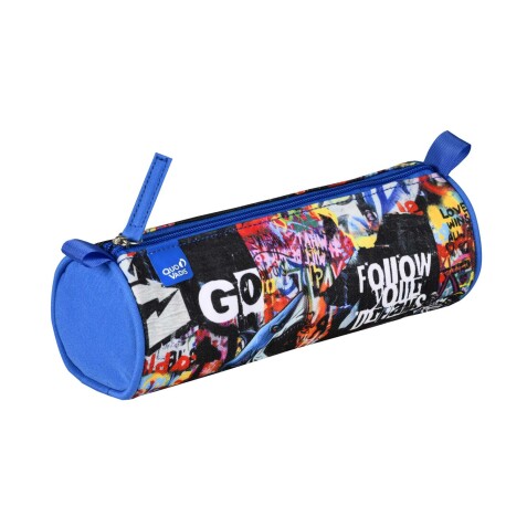 Quo Vadis - Trousse scolaire - Ronde - Graffiti - 23x8x8 cm - Toile (polyester) - 1 compartiment(s) -  par 8