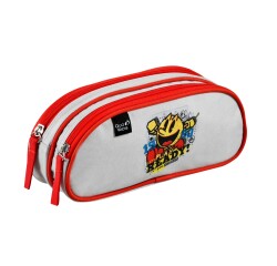 Quo Vadis - Trousse scolaire - Rectangle - Pac man - Ready - Toile (polyester) - 2 compartiment(s)