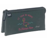 Quo Vadis - Trousse scolaire - Rectangle - Shaman - Flamant - 22,5x11x6 cm Toile (polyester) - 3 compartiment(s)