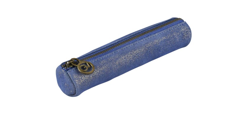 Quo Vadis - Trousse - Ronde - Julo - 17x3,5 cm Cuir de vachette suédé - 1 compartiment(s)