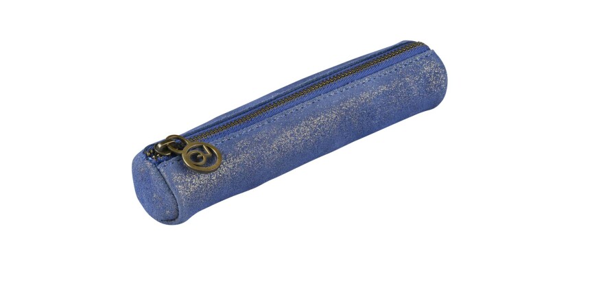 Quo Vadis - Trousse - Ronde - Julo - 17x3,5 cm Cuir de vachette suédé - 1 compartiment(s)