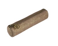 Quo Vadis - Trousse - Ronde - Julo - Beige - 17x3,5 cm Cuir de vachette suédé - 1 compartiment(s)